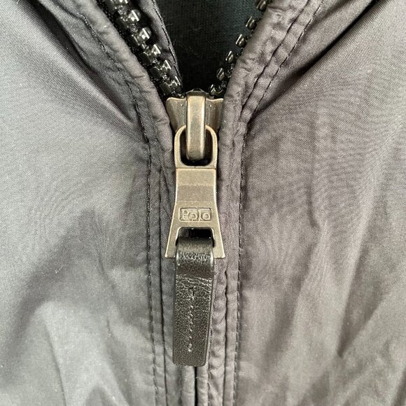 Polo Ralph Lauren Windbreaker Jacket Mens XL Black Full Zip Hidden Hoodie - Picture 4 of 16